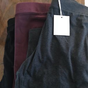 THREE LC leggings black, grey, maroon NWT